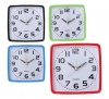 Bulk Pack 4 x Qtz Plastic Square Alarm Clock 12cm In Assorted Colours Photo