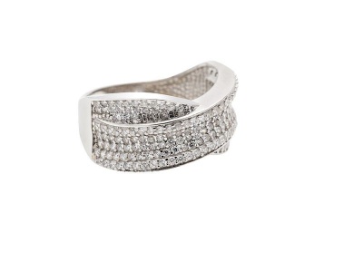 Photo of 925 Sterling Silver Pave Set Cubic Zirconia Ladies Dress Ring