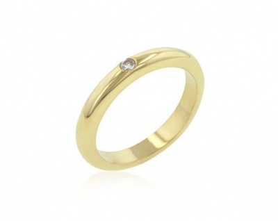 Photo of Miss Jewels 0.10ctw Gold Plated Solitaire Costume Wedding Band
