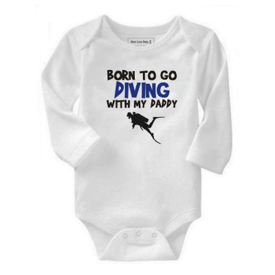 Photo of Born To Go Diving with My Daddy Long Sleeve Baby Grow