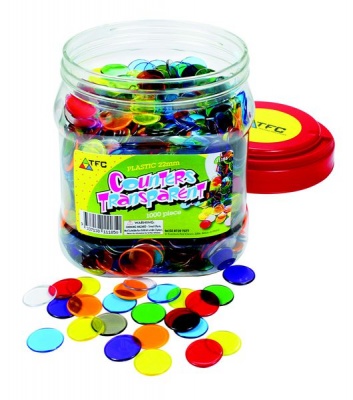 Photo of Teachers First Choice Easy Maths Transparent Colour Counters 22mm