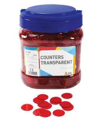 Photo of Teachers First Choice Counters 22mm Transparent Red
