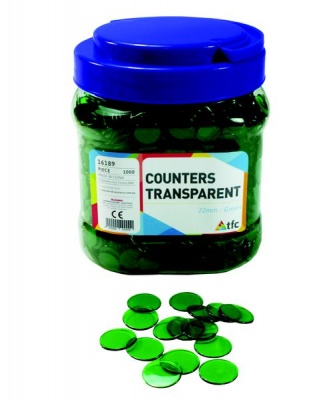 Photo of Teachers First Choice Counters 22mm Transparent Green