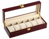 Watch 6 Grid Display Collection Case - Cherry Wood Photo