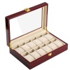 Watch 12 Grid Display Collection Case - Cherry Wood Photo