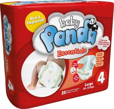 Photo of Baby Panda - 25 Essentials Nappies - Size 4 - Large