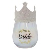 Stemless Wine Glass With Party Crown - Bride Photo
