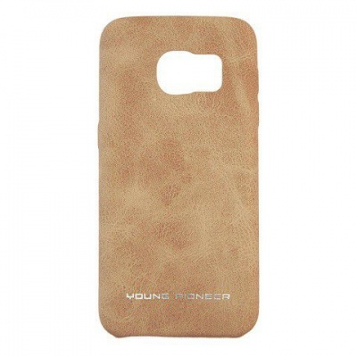 Photo of Young Pioneer PU Leather Back Cover For Samsung S7 - Tan