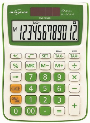 Photo of Ultra Link Ultra-Link 12 Digit Tax Calculator - Green