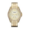 Fossil Ladies Riley Gold Stainless Steel Strap Watch ES3203