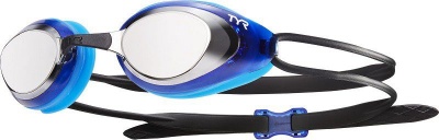 Photo of TYR Black Hawk Mirrored Racing Goggles - Silver/Blue