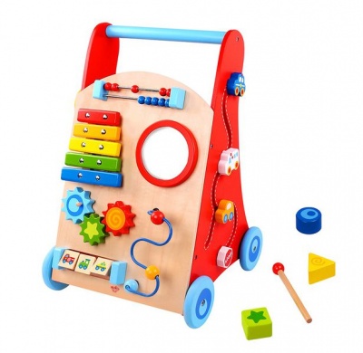 Photo of TookyToy Creative Push and Pull Learning & Playing Wooden Baby Activity Walker