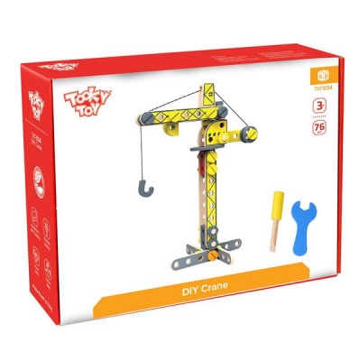 Photo of TookyToy Kids DIY Build it Wooden Toy Construction Crane Set