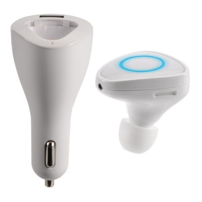 Photo of Roman R6000 Bluetooth Earphone Car Headset With Car Charger For IPhone Android - White