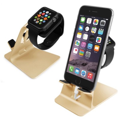 Photo of Apple Tuff-Luv Orzly DuoStand for Watch & iPhone - Gold