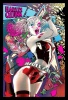 Batman Harley Quinn Neon Poster with Black Frame Photo
