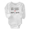 Qtees Africa 50% Mommy 50% Daddy 100% Perfect Long Sleeve Unisex Baby Grow Photo