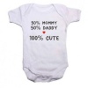 Qtees Africa 50% Mommy 50% Daddy 100% Perfect Short Sleeve Unisex Baby Grow Photo