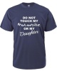 Qtees Africa Do Not Touch My Motorbike Or My Daughter Navy Mens T-Shirt Photo