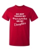 Qtees Africa Do Not Touch My Motorbike Or My Daughter Red Mens T-Shirt Photo