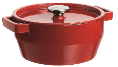 Pyrex Cast Iron Round Slow Cook Casserole Red
