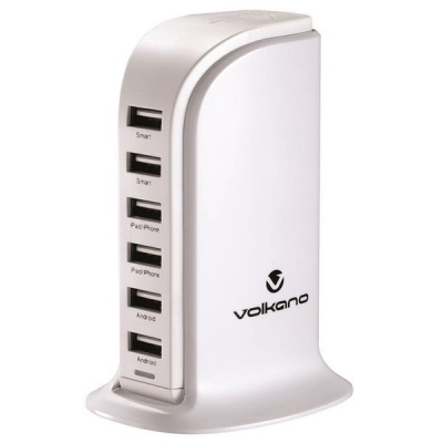 Photo of Volkano Peak Series 6 Port USB Charger - White