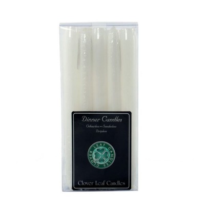 Photo of Clover Leaf Candles 10 x - 20cm Dinner Candles Tapered - White