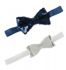 Croshka Designs Set of Two Bow Headbands in Blue & Silver Colour Photo