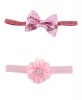 Croshka Designs Set of Two Bow & Flower Headbands in Pink Photo