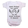 Qtees Africa Hand Picked For Earth By My Great Grandad In Heaven Unisex Baby Grow & Teddy Bear Combo Photo