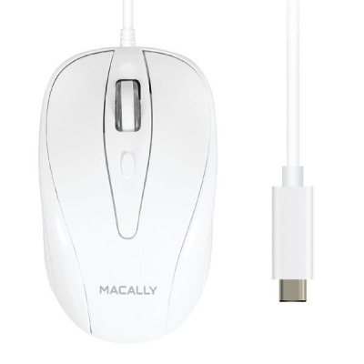 Photo of Macally USB-C Wired Optical Mouse - White