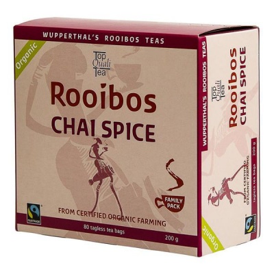Photo of TopQualiTea Organic Rooibos Chai Spice Tea - Jumbo Box of 80 Tea Bags
