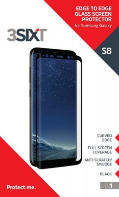 Samsung 3SIXT Curved Screen Protector Glass Galaxy S8 Black