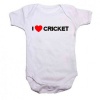 Qtees Africa I Love Cricket Baby Grow Photo
