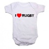 Qtees Africa I Love Rugby Baby Grow Photo