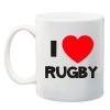 Qtees Africa I Love Rugby White Printed Mug Photo