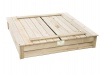 The Original 4 Seater Folding & Bench Sandpit with Varnish Finish PVC Cover-JFK0017 Photo
