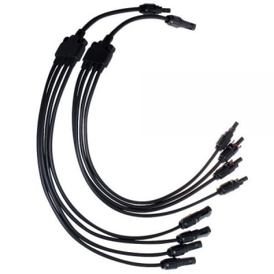 Photo of 1 to 4 MC4 Solar Branch Panel Cable Connectors