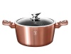 Berlinger Haus 28cm Marble Coating Casserole with Lid - Rose Gold Metallic Line Photo