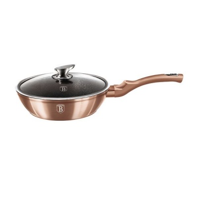 Photo of Berlinger Haus 24cm Marble Coating Deep Frypan with Lid - Rose Gold Metallic Line