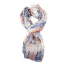 Lily & Rose Blue White & Orange Scarf In Floral Design Photo