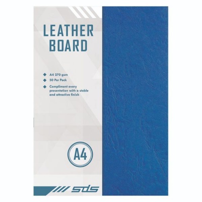 Photo of SDS Leather Grain Board Blue A4 270gsm - Pack Of 50