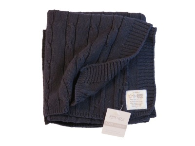 Photo of Cotton Cable Baby Blanket - Navy