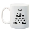 Qtees Africa Keep Calm & Pretend It's Not Monday Printed Mug - White Photo