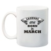 Qtees Africa Legends are Born in March Mug - White Photo
