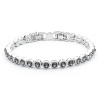 Civetta Spark Tennis Bracelet with Black Diamond Swarovski Crystal - Rhodium Plated Photo
