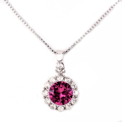 Photo of Civetta Spark Brilliance Pendent with Amethyst Swarovski Crystal & Sterling Silver Chain