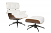 Diamond Lounger & Footstool - White Photo