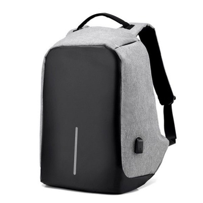 Outdoor Anti theft Travel Bag with USB Charging Port Grey
