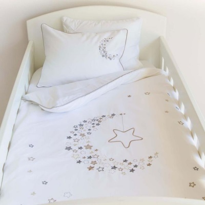 Photo of Babes and Kids Starry Night Egyptian Cotton Baby Duvet Cover Set - Stone